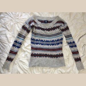 AEO Fair Isle Off-the-Shoulder Sweater